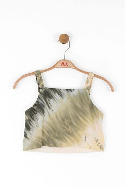 NK Girl's Knitted Strappy Crop Blouse Shorts Set of Two