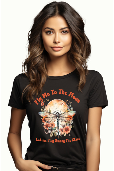 StoryGift Romania Tricou Femei Cu Mesajul "fly Me To The Moon, Let Me Play Am...