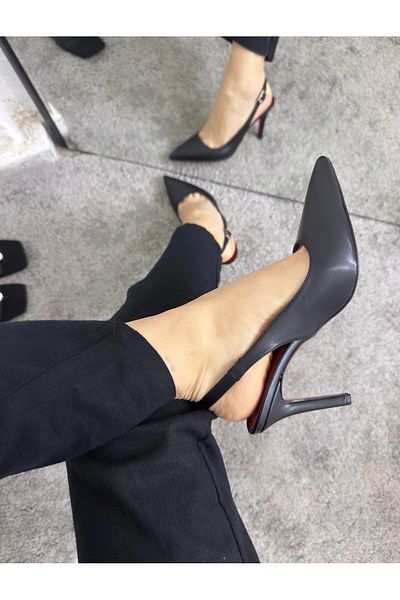 MYVOLANTE Pantofi clasici cu toc cu talpă roșie neagră - Stiletto