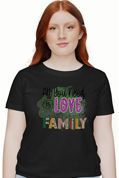 StoryGift Romania Tricou Femei Cu Mesajul "all You Need Is Love And Your Fami...