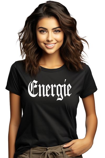 StoryGift Romania Tricou Femei Energie, Mesaj Motivational, Cuvant, Text Inspirational, Self Care, Blk_l