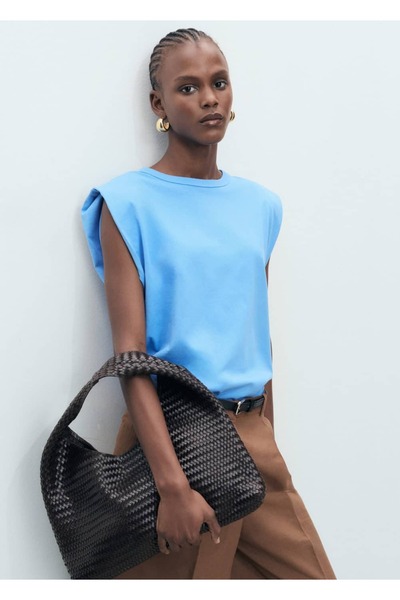 MANGO Woman Vatkalı kısa kollu tişört
