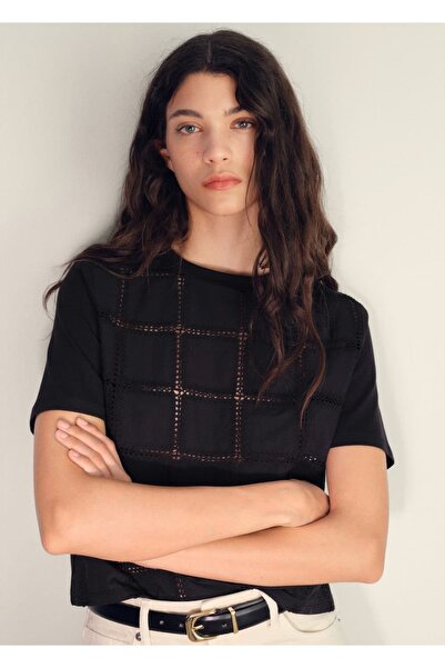 MANGO Woman İşleme detaylı tişört