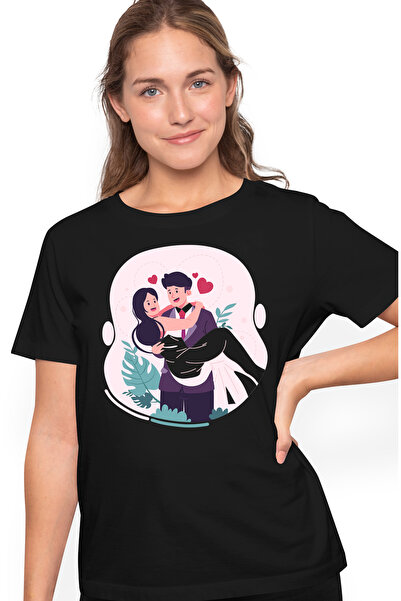 StoryGift Romania Tricou Femei Cu Cuplu, Casatorie, Nunta, Inimi, Dragoste, M...
