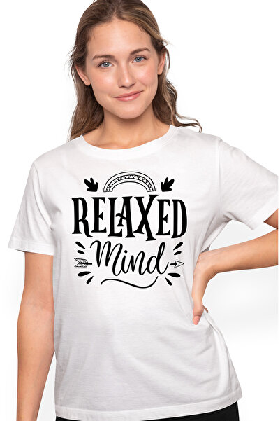 StoryGift Romania Tricou Femei Cu Textul In Engleza "relaxed Mind" - Minte Re...
