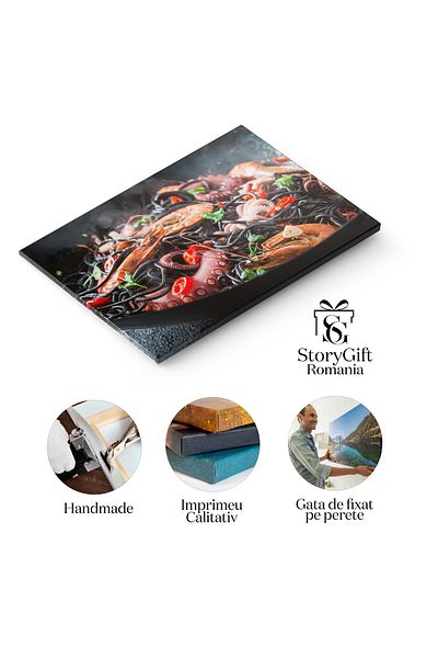 StoryGift Romania Tablou Canvas: Paste Proaspete Cu Fructe De Mare