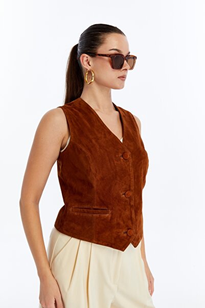 CE-YIL DERİ ÜRÜNLERİ KADIN DERİ SÜET YELEK