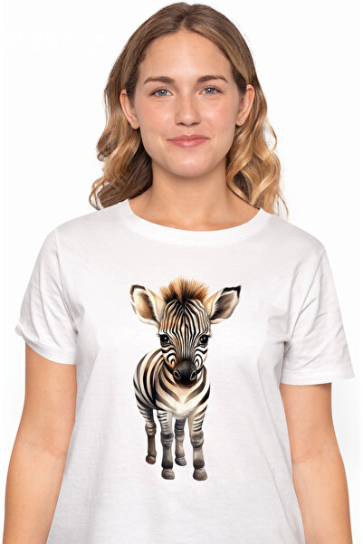 StoryGift Romania Tricou Femei Cu O Zebra Trista, Ilustratie, Dezamagire, Suparare, Animal Salbati Wht_l