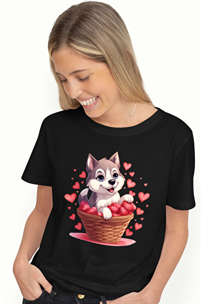 StoryGift Romania Tricou Femei Cu O Catelusa Husky Care Sta Intr-un Cosulet, ...