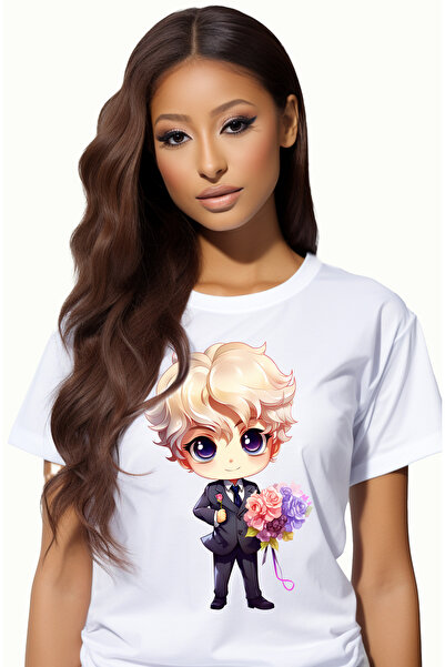 StoryGift Romania Tricou Femei Cu Un Baiat La Costum, Ilustratie, Ginere, Tin...