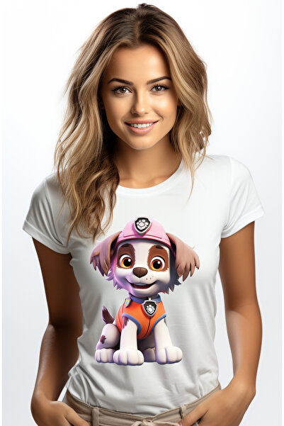 StoryGift Romania Tricou Femei Cu Un Catel Vesel, Ilustratie, Patrula Catelus...