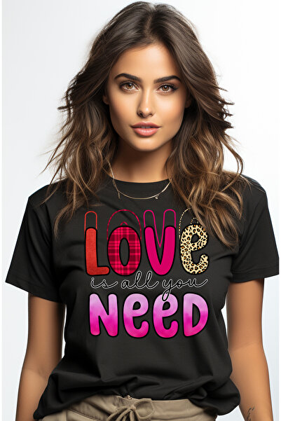 StoryGift Romania Tricou Femei Cu Mesajul "love Is All You Need", Nevoie, Iubire, Valentine's Day, Blk_m