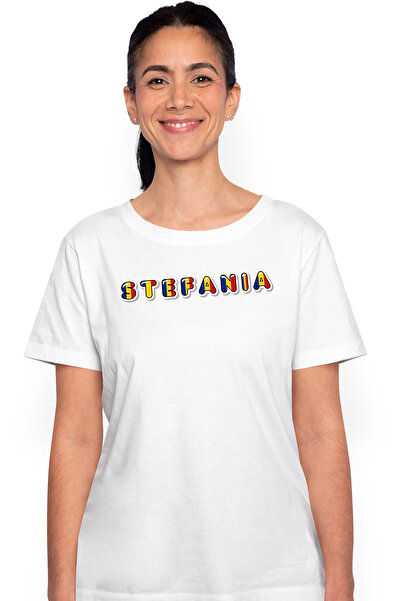 StoryGift Romania Tricou Femei Cu Numele Stefania, Romania, Suporter, Steagul...