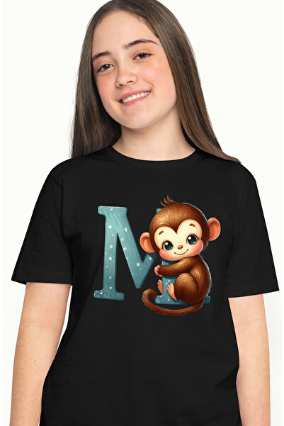 StoryGift Romania Tricou Femei Cu O Maimuta Cu Litera "m", Ilustratie, Pentru...