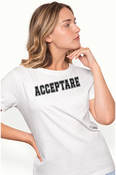 StoryGift Romania Tricou Femei 01 Cuvantul Acceptare, Mesaj Motivational, Tex...