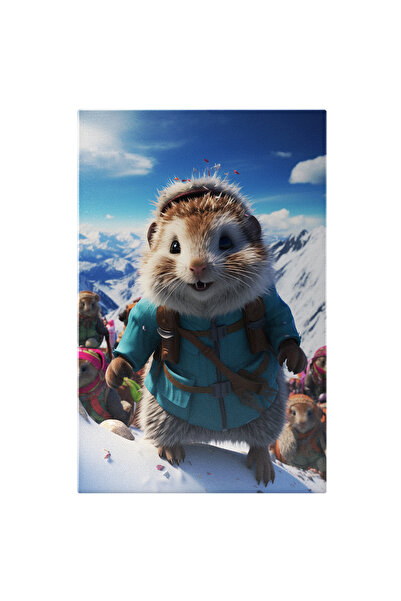 StoryGift Romania Tablou Canvas: Arici Pe Munte- Animale Animate Pictura Digi...