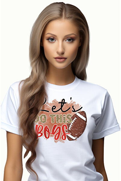 StoryGift Romania Tricou Femei Cu Mesajul "let's Do This, Boys", Hai Sa O Facem, Minge, Ilustratie Wht_l