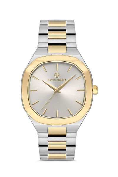 DAVID GUNER Yellow Silver Plated Silver Dial Men's Wristwatch