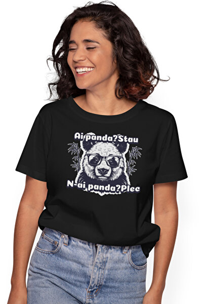 StoryGift Romania Tricou Femei urs panda, ai panda stau n ai panda plec, mesa...