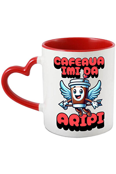 StoryGift Romania Cana Cu Pahar De Cafea Vesel Cu Arip Text Cafeaua Imi Da Ar...