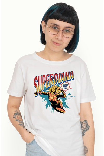 StoryGift Romania Tricou Femei Super Diana, Supererou Sunt Aici Pentru Tine, ...