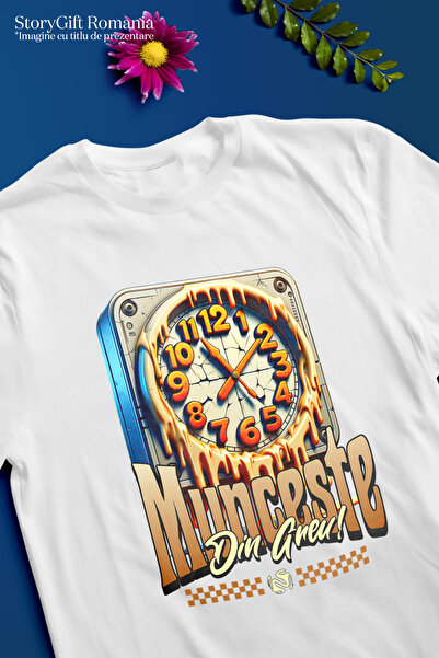 StoryGift Romania Women's T-shirt Timoul Trece Motivational Text Work Hard! with print on Fat WHT_XL,STG1778