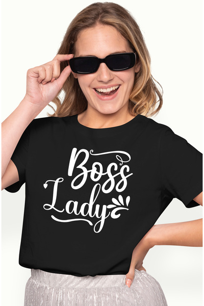 StoryGift Romania Tricou Femei Cu Textul In Engleza "boss Lady" - Doamna Sefa...