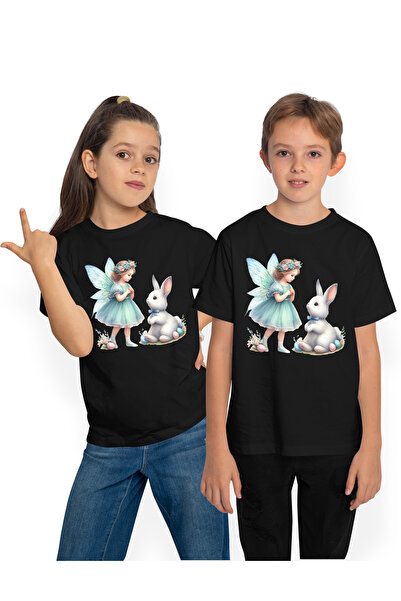 StoryGift Romania Tricou Copii Cu O Fetita Grijulie Care Sta Langa Un Iepuras...