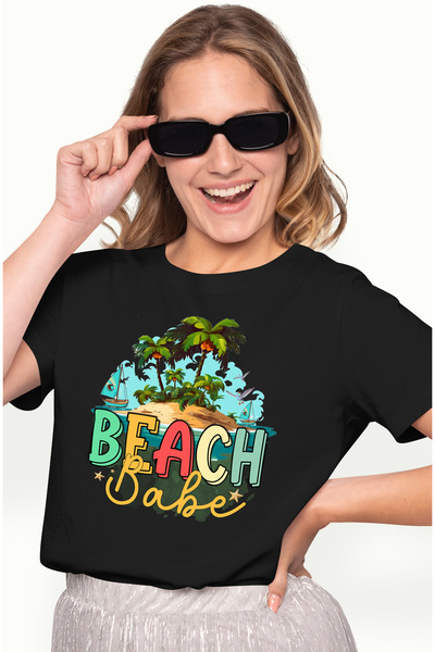 StoryGift Romania Tricou Femei Cu Mesajul "beach Babe", Vara, Vacanta, Relaxa...