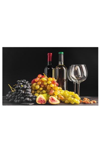 StoryGift Romania Tablou Canvas Masa Cu Vin, Mancare Si Elemente Rustice