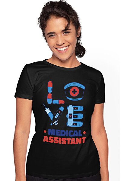 StoryGift Romania Tricou Femei Asistent Medical, Love Assistant Cu Imprimeu P...