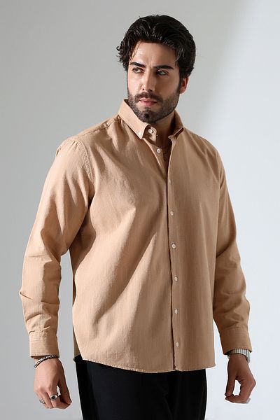 Corradeo Giyim New Season Oversize Cut Long Sleeve Cotton Linen Men's Shirt