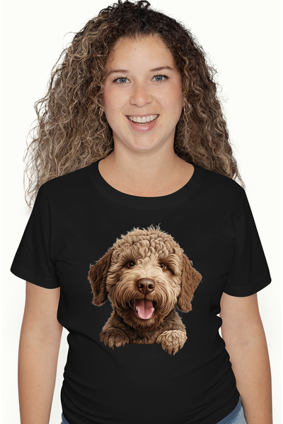 StoryGift Romania Tricou Femei Cu Un Caine Vesel Si Jucaus, Ilustratie, Blano...