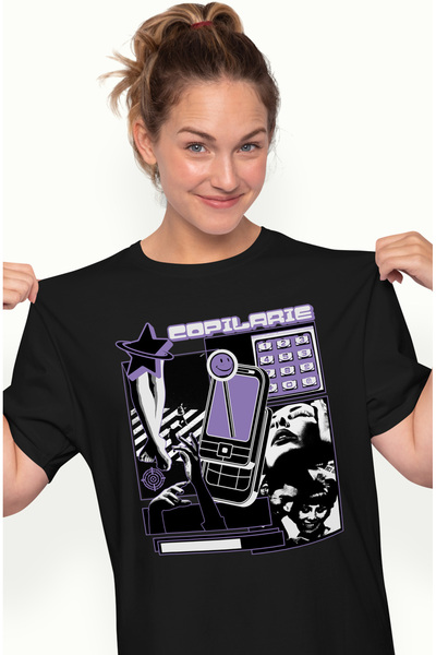 StoryGift Romania Tricou Femei Telefon Vintige Grafica Copilarie Putini Pixel...