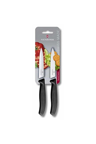Victorinox 6.7793.B 10cm Siyah 2li Tırtıklı Soyma Bıçağı