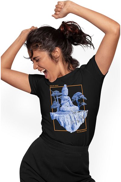 StoryGift Romania Tricou Femei Thomann Buddha-amogasiddhi, Pe drumul meu spre calm, Artă, Design Cre Blk_xl