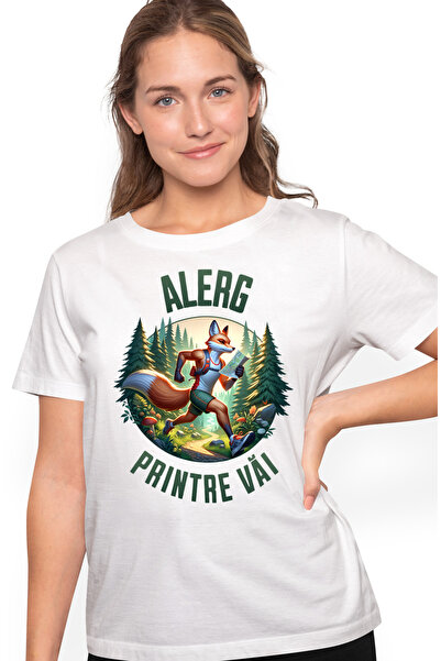 StoryGift Romania Tricou Femei Vulpe Cercetas In Padure Harta Natura Cu Impri...