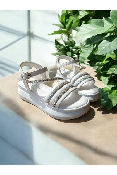 RONX Thick Sole Comfortable Sole Stone Detailed Women's Sandals