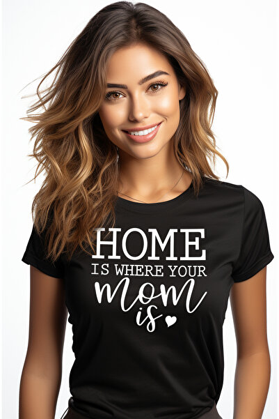 StoryGift Romania Tricou Femei Cu Mesajul In Engleza "home Is Where Your Mom ...