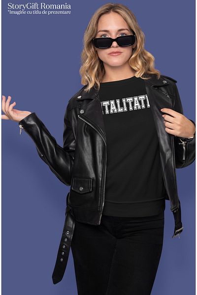 StoryGift Romania Tricou Femei Vitalitate, Mesaj Motivational, Text Inspirational, Self Care, Cu Blk_l