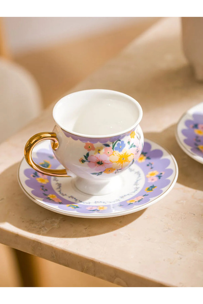 LC Waikiki LCW HOME Karişik 2 Kişilik Baskılı Porselen Kahve Fincan Takımı 90 ml T T