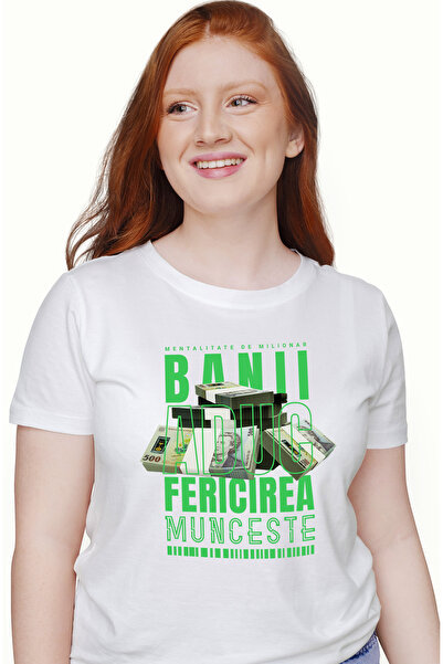 StoryGift Romania Tricou Femei Banii Aduc Fericirea - Mentalitate De Milionar...