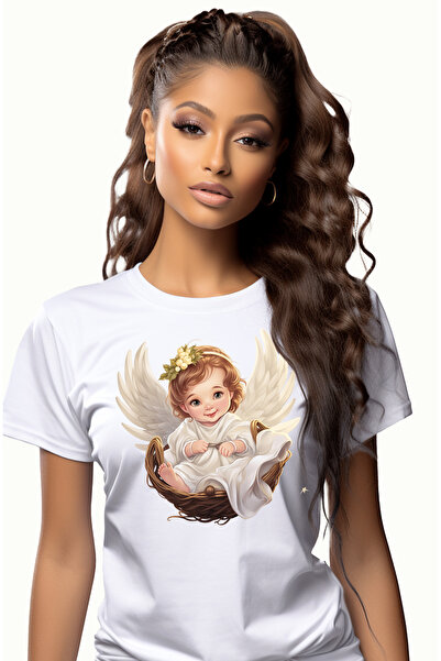 StoryGift Romania Tricou Femei Cu O Fetita Cu Aripi De Ingeras, Ilustratie, S...