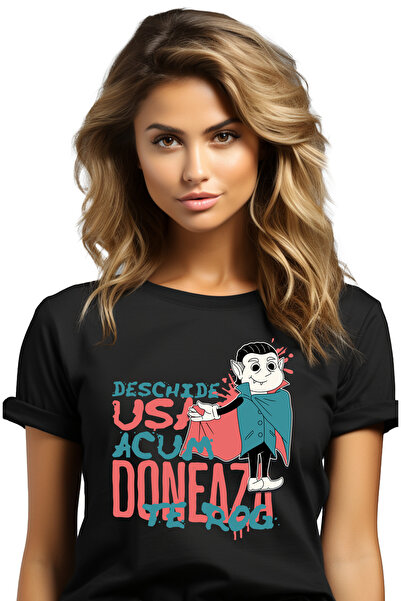 StoryGift Romania Tricou Femei Dracula-deschide Usa Acum Doneaza Te Rog, Cu I...