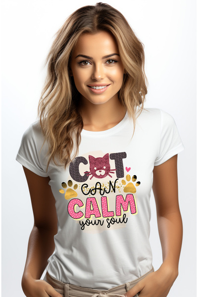 StoryGift Romania Tricou Femei Cu Mesajul "cat Can Calm Your Soul", Pisica It...