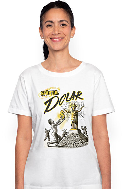 StoryGift Romania Tricou Femei Statuie Sfantul Dolar Bani Iubitorii De Avere ...