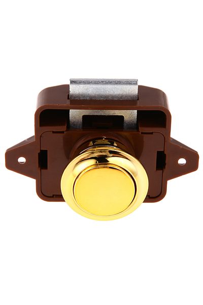 Choice Golden 1pc Mini Push Lock Button Catch Lock Cupboard Door Knob Camper Caravan Motorhome Rv Cabinet D