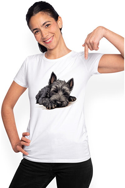 StoryGift Romania Tricou Femei Cu Un Caine Blanos Care Doarme Lat, Somn Adanc...