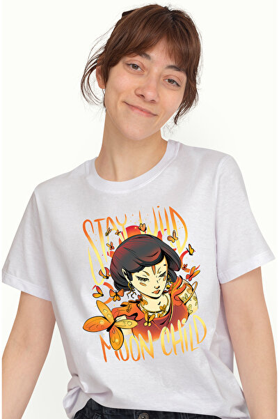 StoryGift Romania Tricou Femei Cu Mesaj In Engleza Stay Wild Moon Child, Moli...