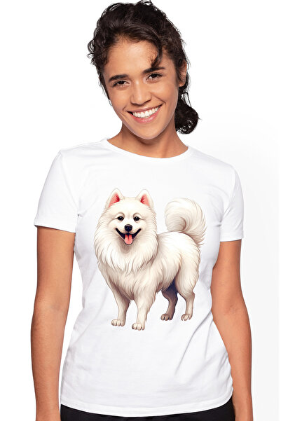 StoryGift Romania Tricou Femei Cu Un Caine Blanos, Alb, Ilustratie, Vesel, Bi...